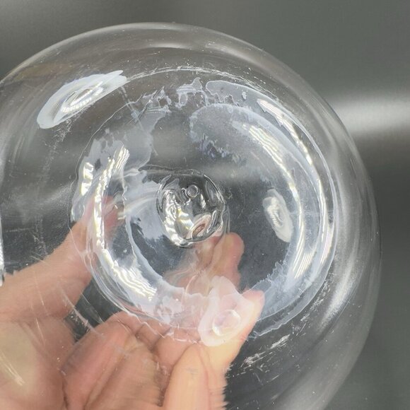 Blenko Hand Blown Glass Vase Clear Spiral Manganese 365nm Green UV Glow Vase VTG - Picture 9 of 16